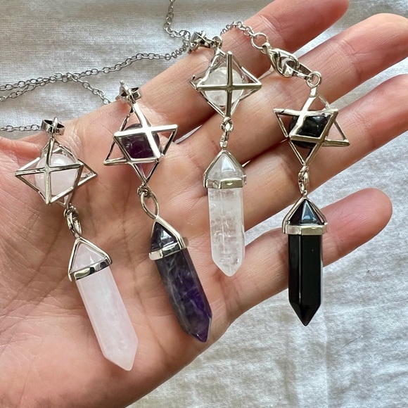 No brand / Not sure Jewelry - Merkaba Divination Quartz Crystal Pendulum